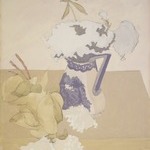 White Flowers, Blue Vase