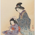 Woman Fixing Girls Hair