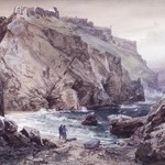 Seascape with Two Figures: Tintagel, Cornwall, England