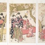 Courtesans Strolling Beneath Cherry Trees Before the Daikokuya Teahouse