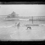 Little Wader and View of Iron Pier, Coney Island, Brooklyn