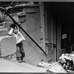 Lower East Side N.Y.C (Child on Stairs with Bananas and Potatoes)