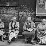 Lower East Side N.Y.C (Heinz Beans, Swastika on Wall Beyond Four Seated Women)