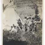 [Untitled] (Informal Family Group beside a Teepee)