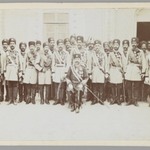 Group Portrait of an Officer with his Regiment in a Courtyard, One of 274 Vintage Photographs