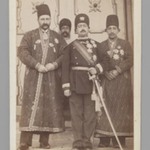 Mohammad Ali Shah with Mirza Mohammad Ebrahim Khan, the Moavin al-Dowleh, and Company, One of 274 Vintage Photographs