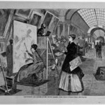 Art-Students and Copyists in the Louvre Gallery, Paris