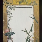 Menu Card Decorated with Bamboo and Flowers