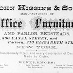 Business Card, John Higgins, 390 Canal Street