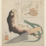 Still Life with Fish, Scallions and Large Knife