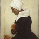Breton Peasant Woman Holding a Taper