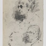 [Untitled] (Study of Heads) (recto) and [Untitled] (Study of Two Male Heads) (verso)