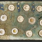 Tile with Floral Inlays