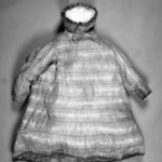 Raincoat with a Drawstring Hood, edged in blue fabric