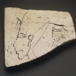 Figured Ostracon with Head of Akhenaten