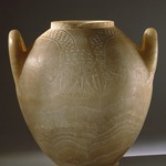 Two- Handled Jar with Floral Collar in Relief