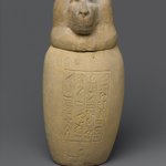 Canopic Jar and Lid  (Depicting a Baboon)