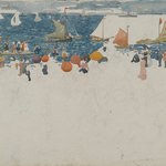 Beach Scene with Boats