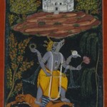 Varaha Rescuing the Earth, page from an illustrated Dasavatara series