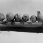 Carving of nine walruses on an ice floe