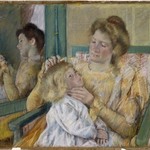 Mother Combing Her Childs Hair