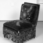 Upholstered Slipper Chair, Aesthetic Movement style with Moorish style embroidery (Rockefeller Room)