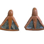 Pair of Earrings in Form of Pendant Lotus Flowers