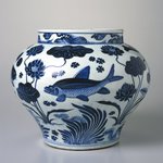 Wine Jar with Fish and Aquatic Plants