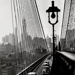 New York Harbor, Looking Toward Manhattan from the Footpath on Brooklyn Bridge, October 1946