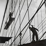 New York Harbor, Painters at Work on the Brooklyn Bridge, November, 1946