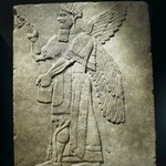 Relief of Winged Man-Headed Figure Facing Right