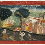 Krishna and Balarama on Their way to Mathura, Folio from a Dispersed Bhagavata Purana Series
