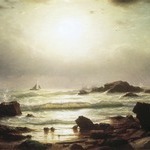 Sail Boats Off a Rocky Coast