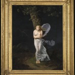 Young Woman Overtaken by a Storm (Une Jeune Femme s&eacute;tant Avanc&eacute;e dans la Campagne se Trouve Surprise par lorage)