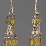 Two-Tiered Enamel Earrings