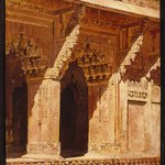 Curiously Wrought Red Sandstone Arches, Fort Agra, India