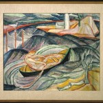 Skiff in Waves (recto) and Figures in Landscape (verso)