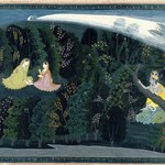 Krishna Gazes Longingly at Radha, Page from the "Lumbagraon Gita Govinda" Series