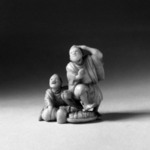 Netsuke Depicting Two Men Drinking Sake