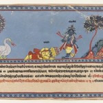 Brahma Worships Krishna, Page from a Dispersed Bhagavata Purana Series