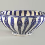 Blue and White Bowl with Radial Design