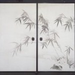 Puppies and Bamboo in Moonlight