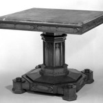 Rosewood Table with Black Marble Top
