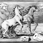 Two Horsemen on Seashore