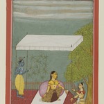 Nayika Awaits Her Lover, page from a series illustrating the Rasikapriya of Keshavadasa
