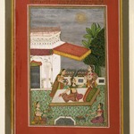 Radha manifesting the effect of loves separation from Krishna, page from a Rasikapriya series of Keshavadasa
