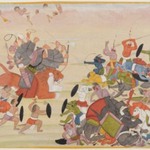The Devi defeats Mahasura, Folio from a Dispersed Devi Mahatmya Series