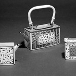 Sugar Bowl and Lid from Three Piece Tea Service, Kyoto Homage Pattern