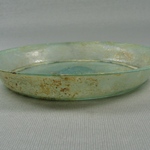 Shallow Green Glass Blown Dish