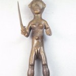 Standing Female Nude Holding a Knife